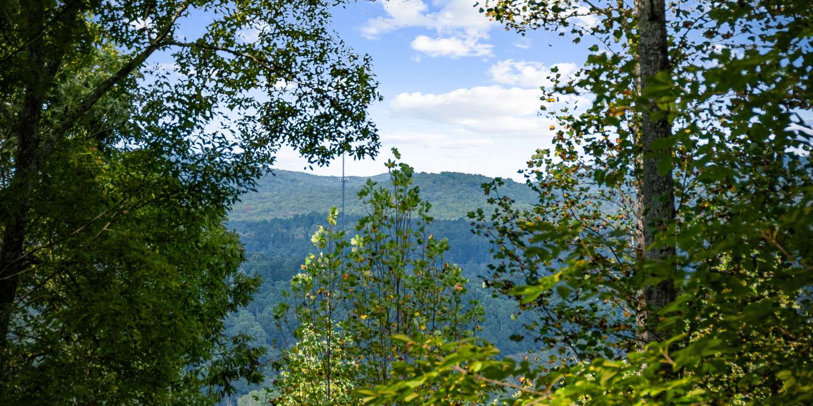 The view out over the valley and the ridgeline beyond